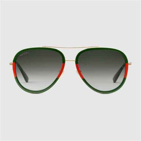 gucci aviator-frame metal sunglasses replicas|gucci aviator metal sunglasses women.